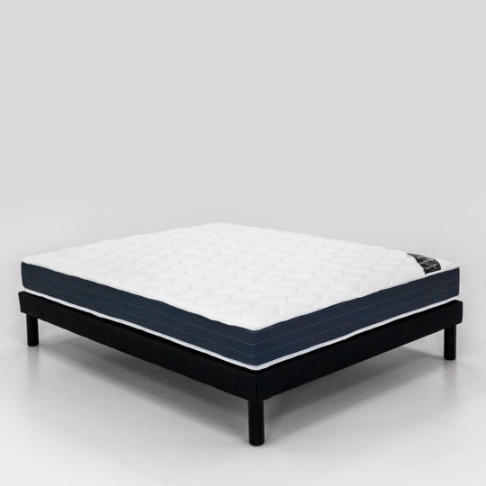 Ensemble Matelas 180x200 Retors & sommier SR9 déco gris Lattes passives Ressorts ensachés PhysioSense